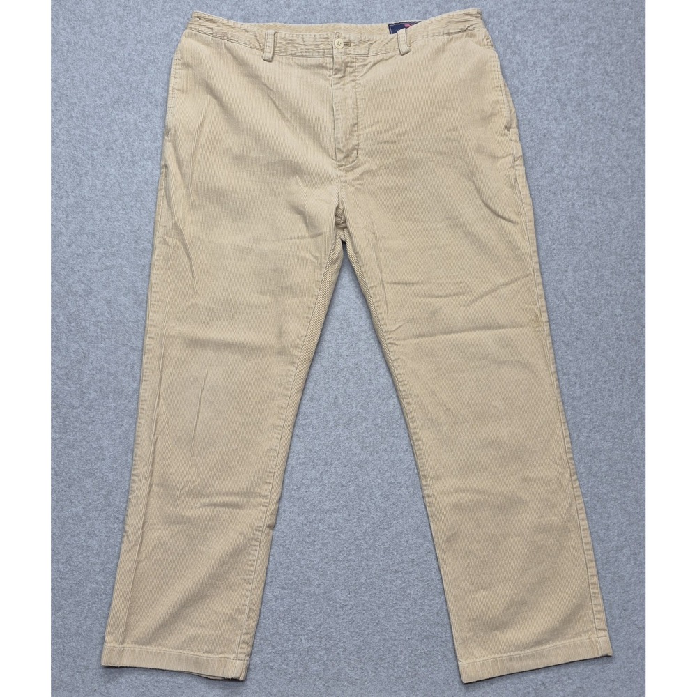 Vineyard Vines Pants Mens 38x30 Club Pant Khaki Tan Cotton Corduroy Flat Front